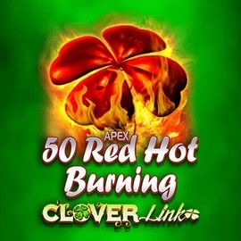 50 Red Hot Burning Clover Links slot logo by Novomatic at Slimking Casino