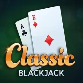 Classic Blackjack online game logo by Red Tiger Gaming on slimkingcasino.com