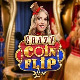 Crazy Coin Flip slot logo by Evolution at Slimking Casino