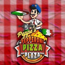 Peppe’s Pepperoni Pizza Plaza online game logo by Pragmatic Play on slimkingcasino.com